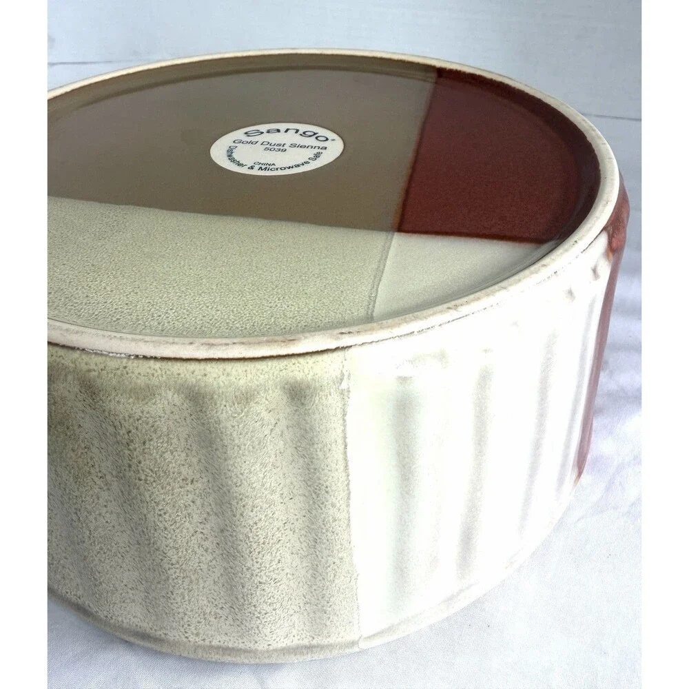 Sango Gold Dust 5039 Sienna 8” Large Soufflé Bowl Serving Discontinued